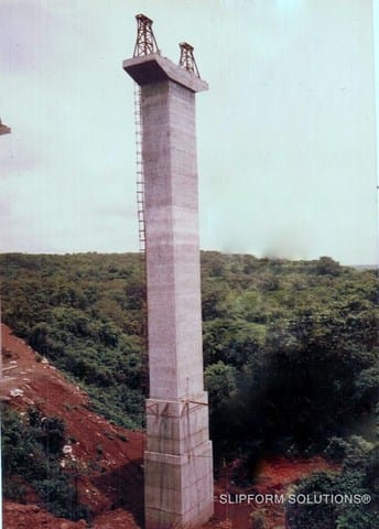38 m concrete bridge pier at Ratnagiri on the Konkan Railway