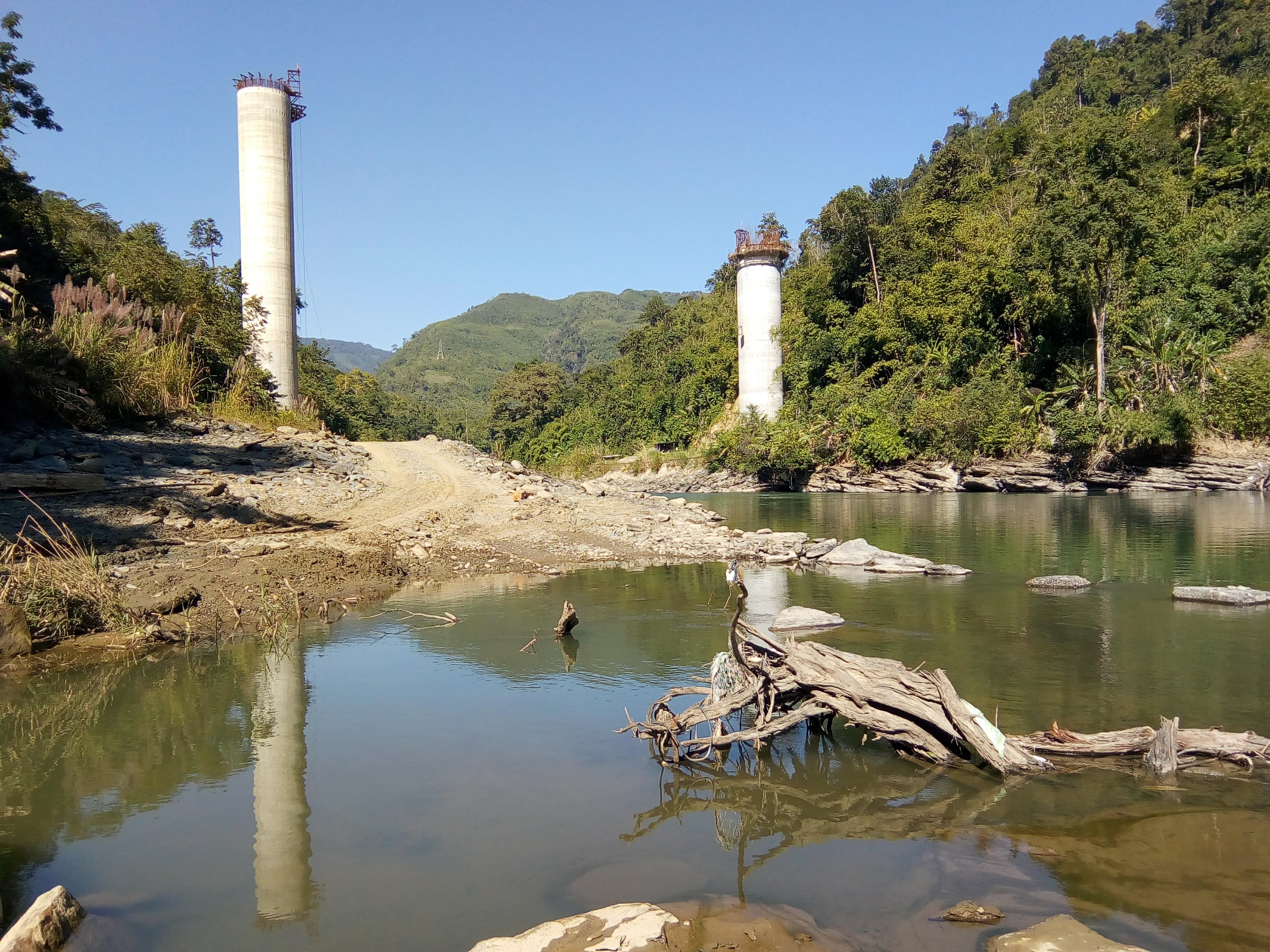 Concrete bridge piers near Manipur
