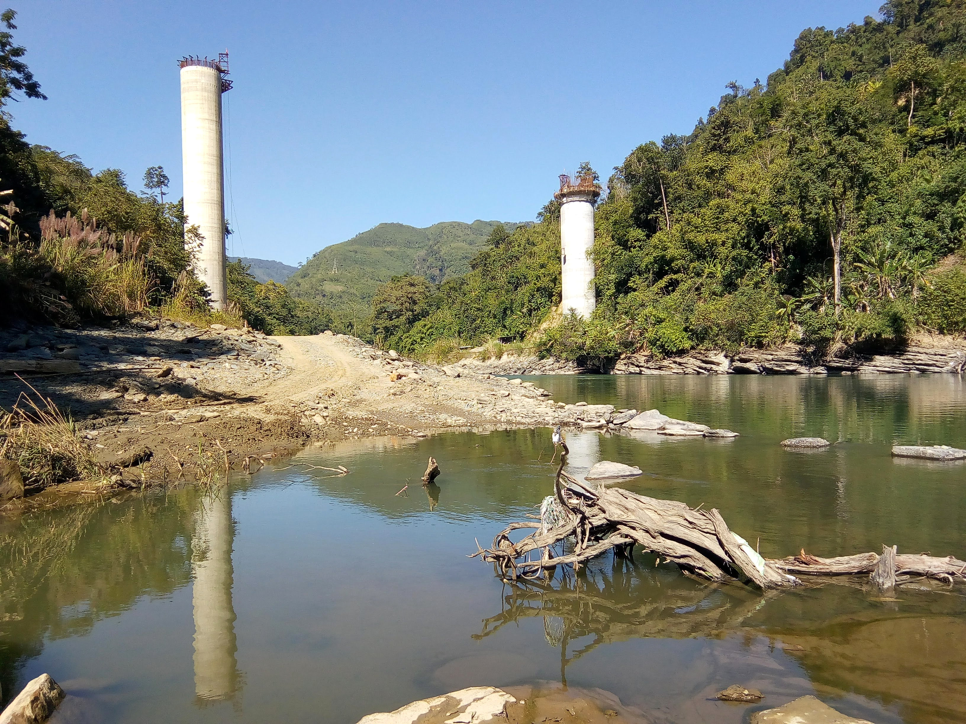 Concrete bridge piers near Manipur