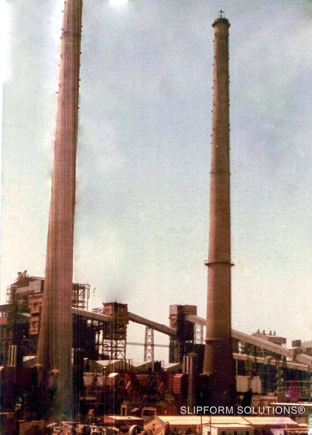 150 m tapered chimneys at Tata Steel captive power plant in Jamshedpur